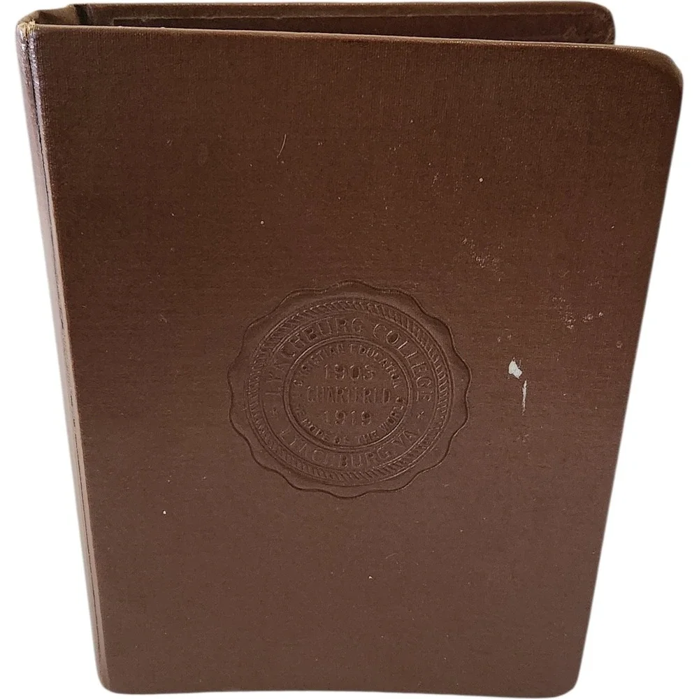 Vintage Trussell H 74 CAL Lynchburg College Binder Journal Portfolio‎ Embossed